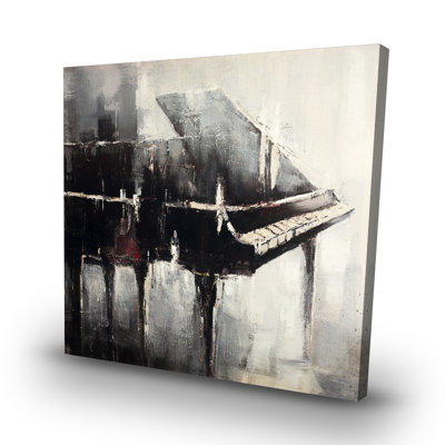 Industrial style piano - 32"x32" art on canvas