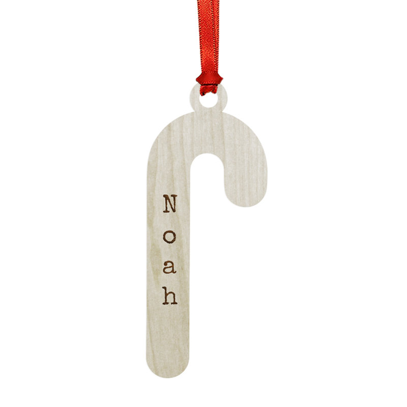 Ornement de noël en bois gravé au laser personnalisé