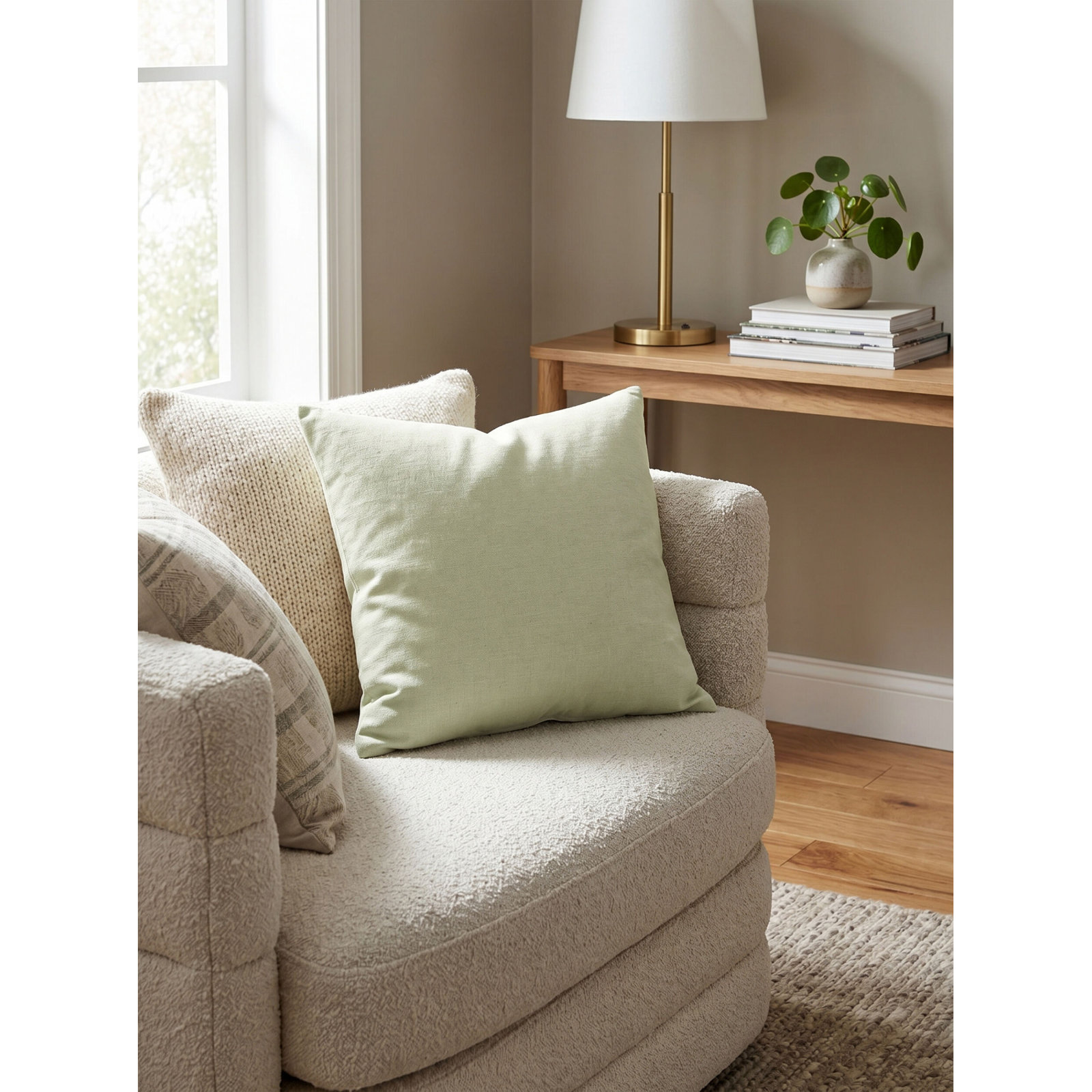 Lanie Accent Pillow, Green, Duck Down, Rectangle 12"H x 21"W