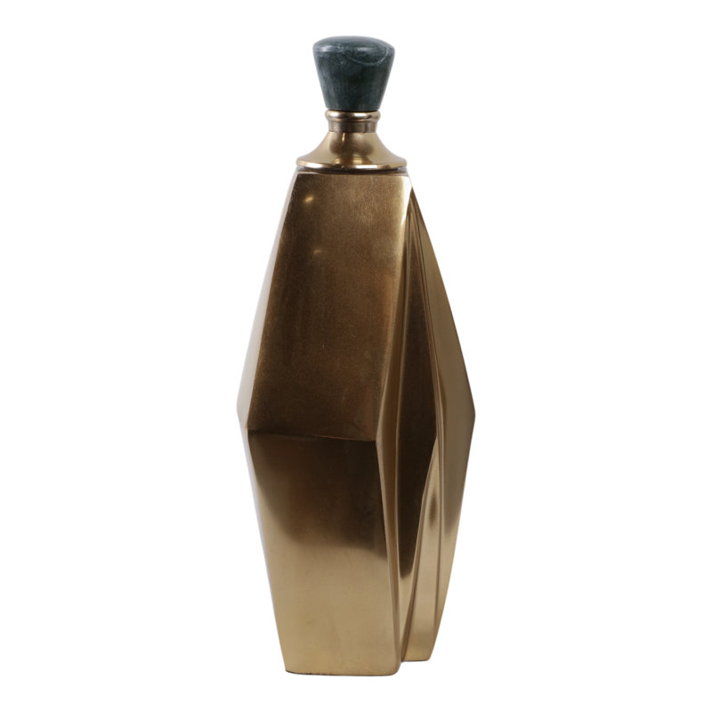 Handmade Metal Decorative Bottle, 13" H x 6" W x 5" D