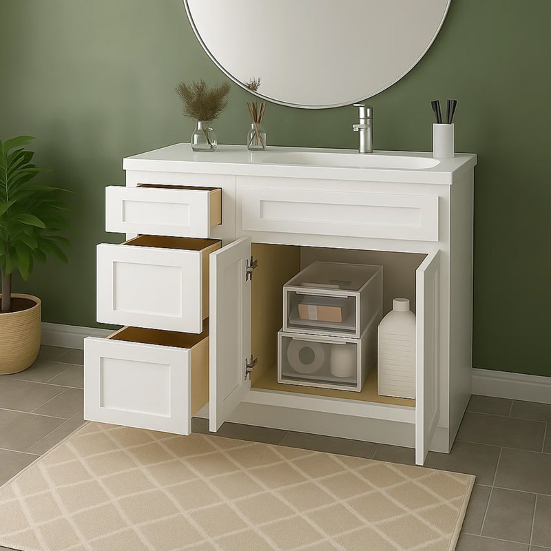 Base de meuble-lavabo simple 39 po seulement, Blanc