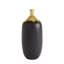 Dipped Golden Crackle/Black Cylinder Vase-Lg