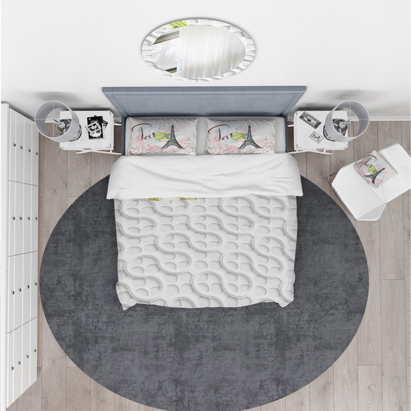 Ensemble de housse de couette bohème et éclectique, Housse de couette très grand + 2 taies décoratives