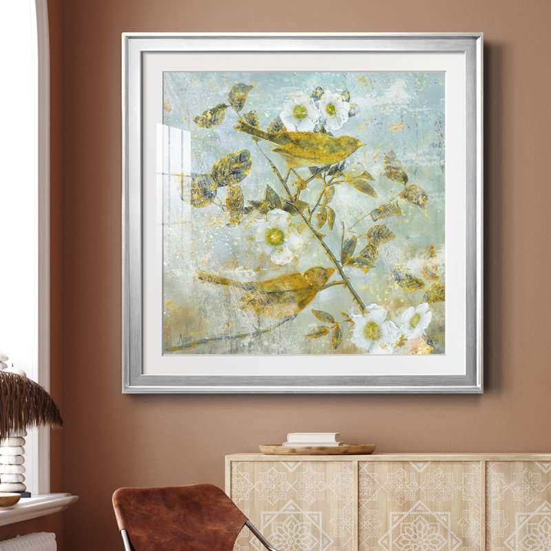 Indigo Field II - peinture encadrée, H 30,5 po x l 30,5 po x P 1,5 po, Encadrement argenté