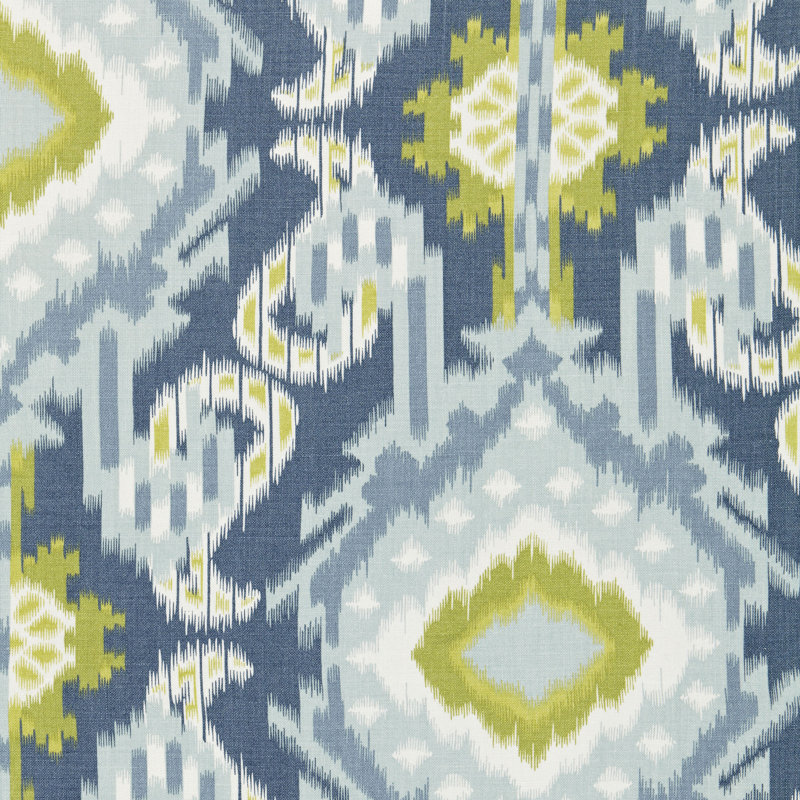 Kiribati Ikat Print Fabric, Aquamarine