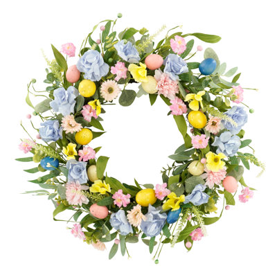 22" Colourful Wildflowers And Lemon Spring Wreath