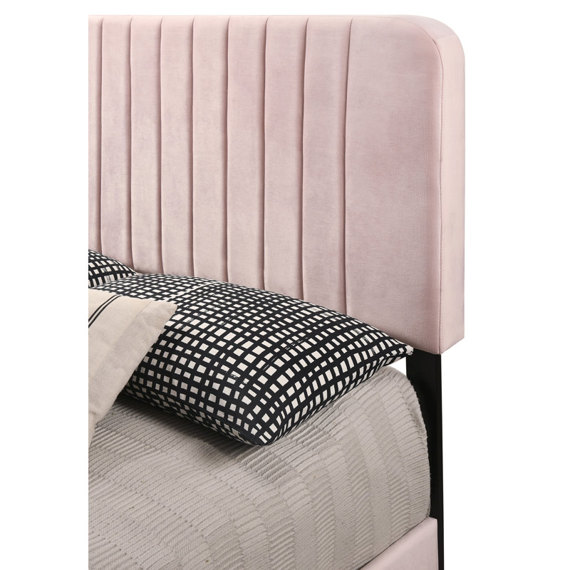 Anjelah Upholstered Standard Bed, Pink, Queen