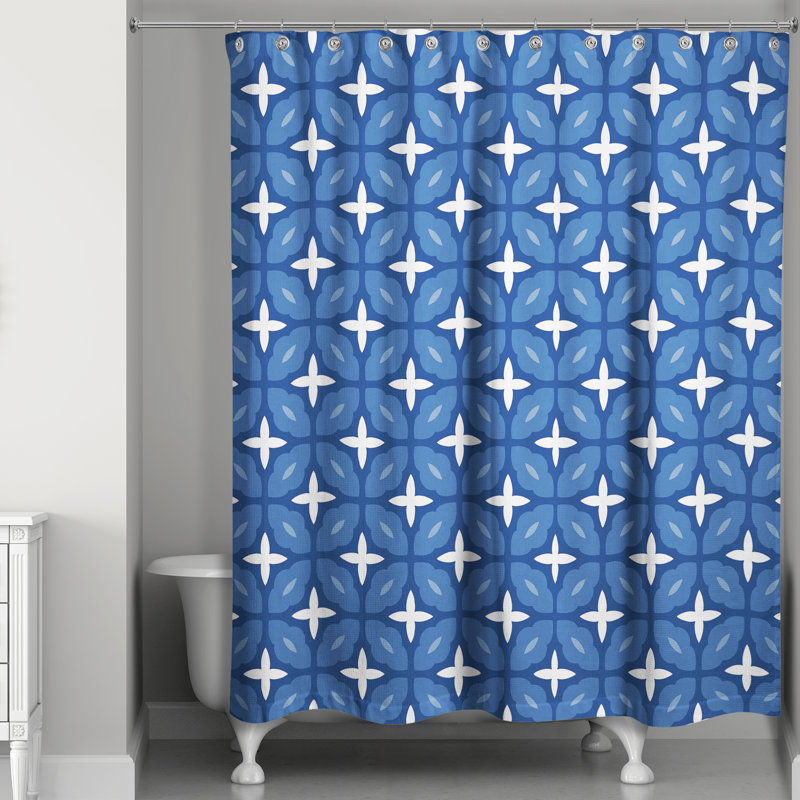 Rideau de douche simple Kelliher, Bleu