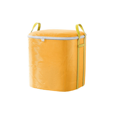  Large Storage Bags, Heavy Duty Closet Organizers and Storage, Foldable Clothes Storage Bins with Lids, Storage Containers for Blanket, Comforter, Pillow, Bedding (Orange, S)