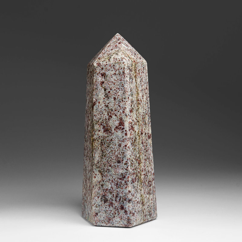 Genuine Polished Garnet Point (4 lbs), Red/Beige/Gray, 7.75" H x 2.75" W x 7.75" D