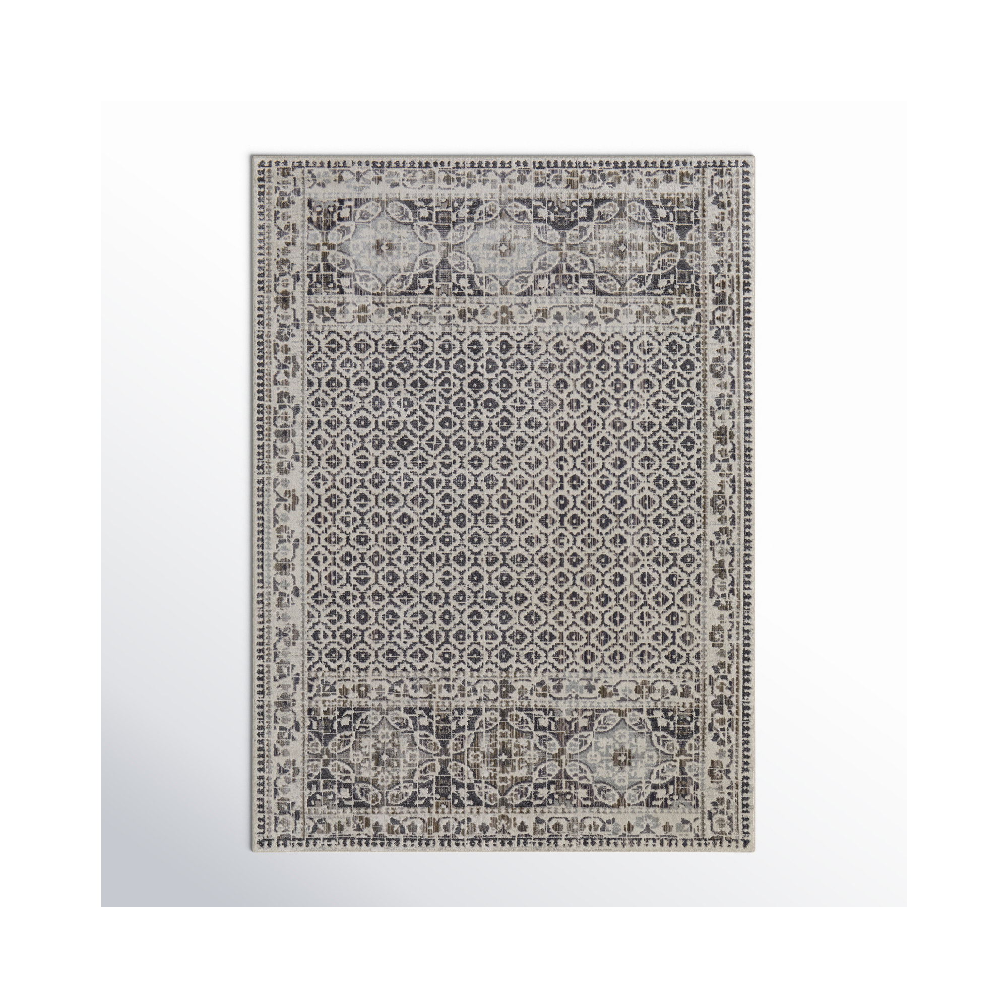 Chander Black/Ivory Rug, Rectangle 2'2" x 3'
