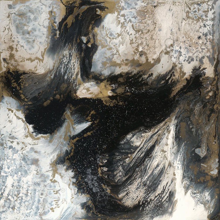 « cosmique storm », reproduction d’art sur toile, H 16 po x l 16 po x P 1 po, Papier d'art encadré noir