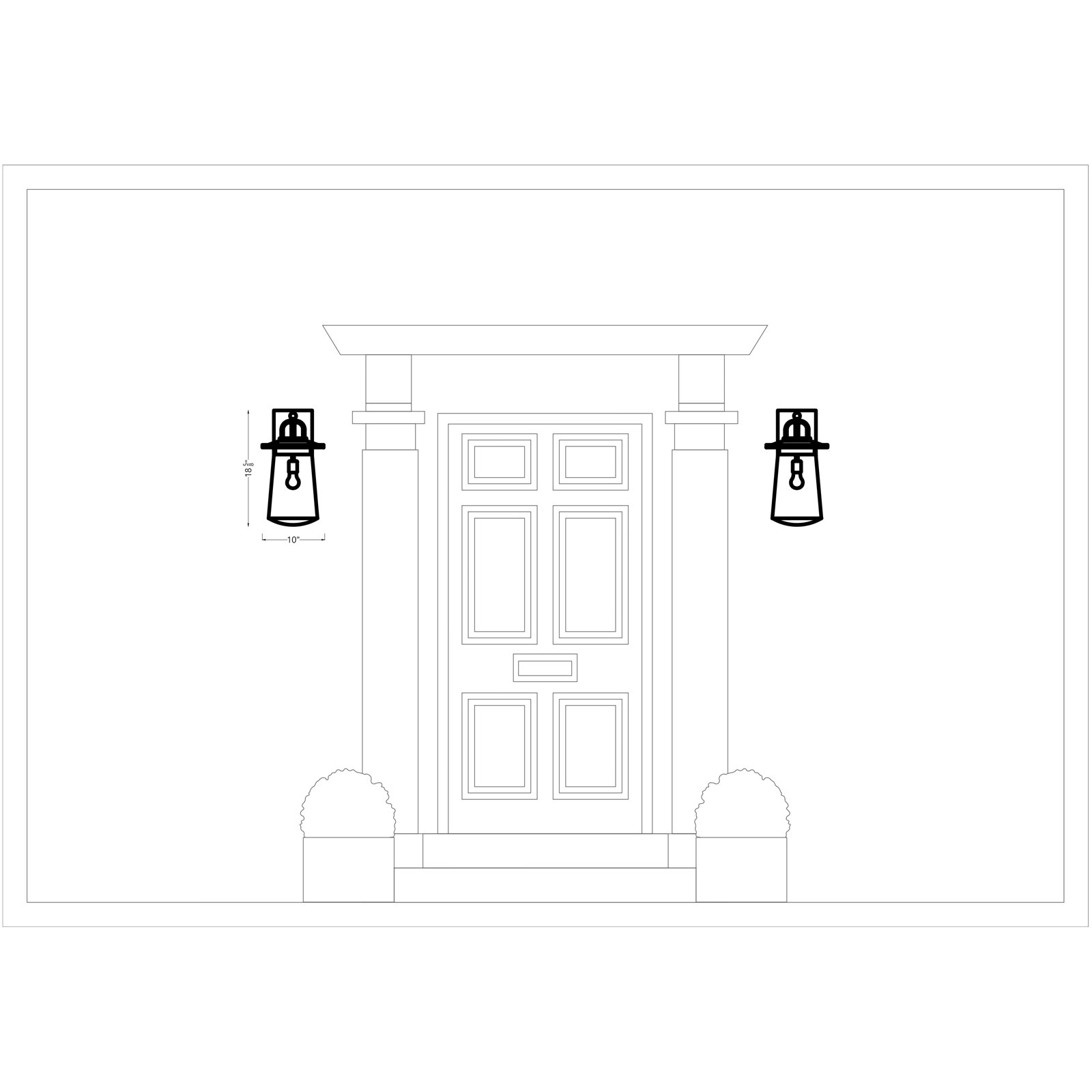 Mansoor Outdoor Wall Lantern, Antique Bronze, 18.63" H x 10" W x 10" D