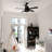 Hassain 52 in. Black Indoor Rod Mount Industrial Ceiling Fan with Reversible Driftwood-Black Walnut Blades, Dimmable LED Light Kit and Remote Control Included, 3 Speeds, Black Metal Cage Shade