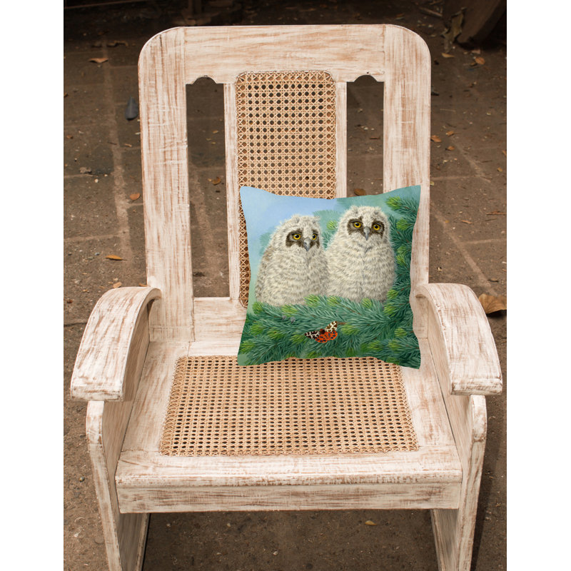  Coussin Owls and Butterfly par Sarah Adams, 14 po x 14 po