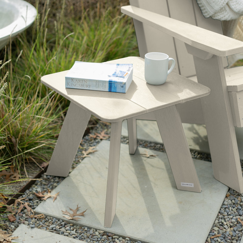 Byrnes Square Outdoor Side Table , 17.8'' in. W 17.8'' in. D, Whitewash