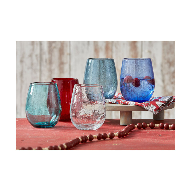 Verre à vin sans pied 16 oz Eradu, Bleu marine