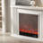 Beige Solid Wood Electric Fireplace