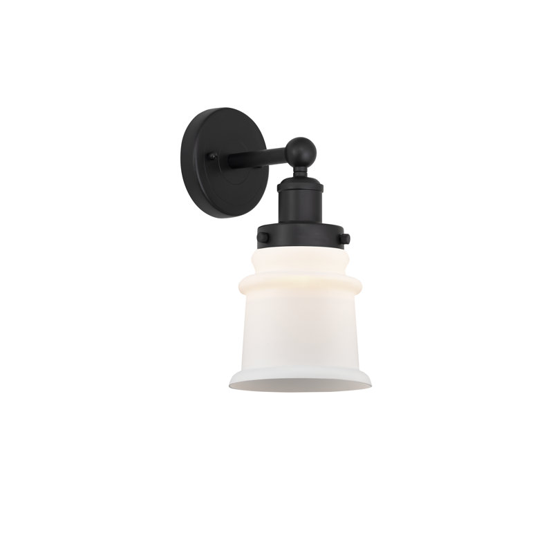 Applique murale à bras en acier 1 lumière Charlo, Noir mat, Blanc mat