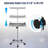 Mobile Mayo Stand Stainless Steel with 2 Pcs Trays on Wheels Adjustable for Medical Dental Salon