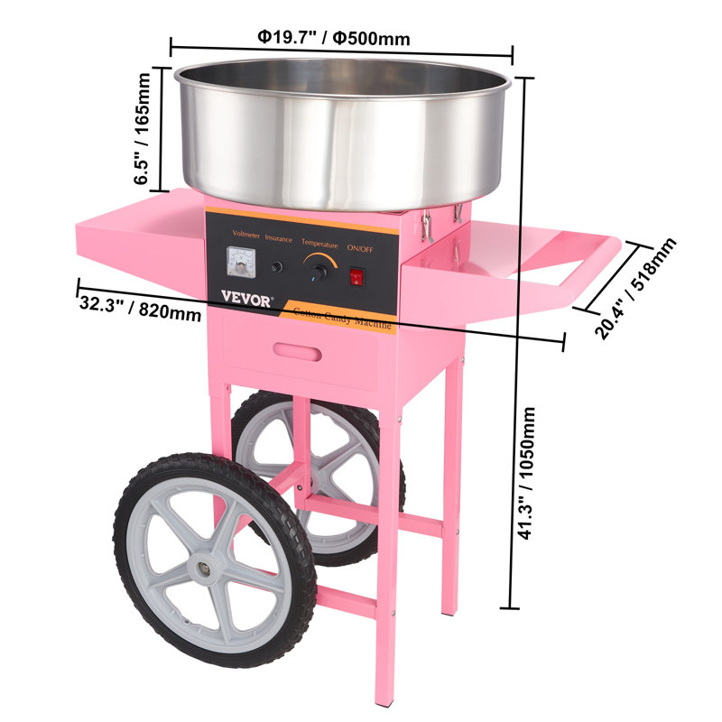 VEVOR Electric Hard Candy and Cotton Candy Machine with Cones