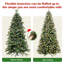 Arbre de Noël artificiel givré pré-éclairé avec baies rouges et pomme de pin-581407165