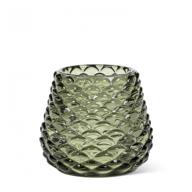 Petite bougie chauffe-plat Pinecone, 2.5" H x 2.75" W x 2.75" D, Green