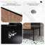 Meuble-lavabo de salle de bain autoportant ou mural seulement, avec portes doubles cannelées à fermeture amortie et tablette réglable, noyer et noir