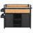 52.8"W Wicker Outdoor Grill Cart with Extended Plastic Wood Table Top-465266540