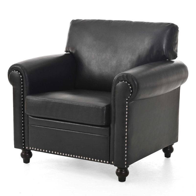 1 Seater Sofa., Black