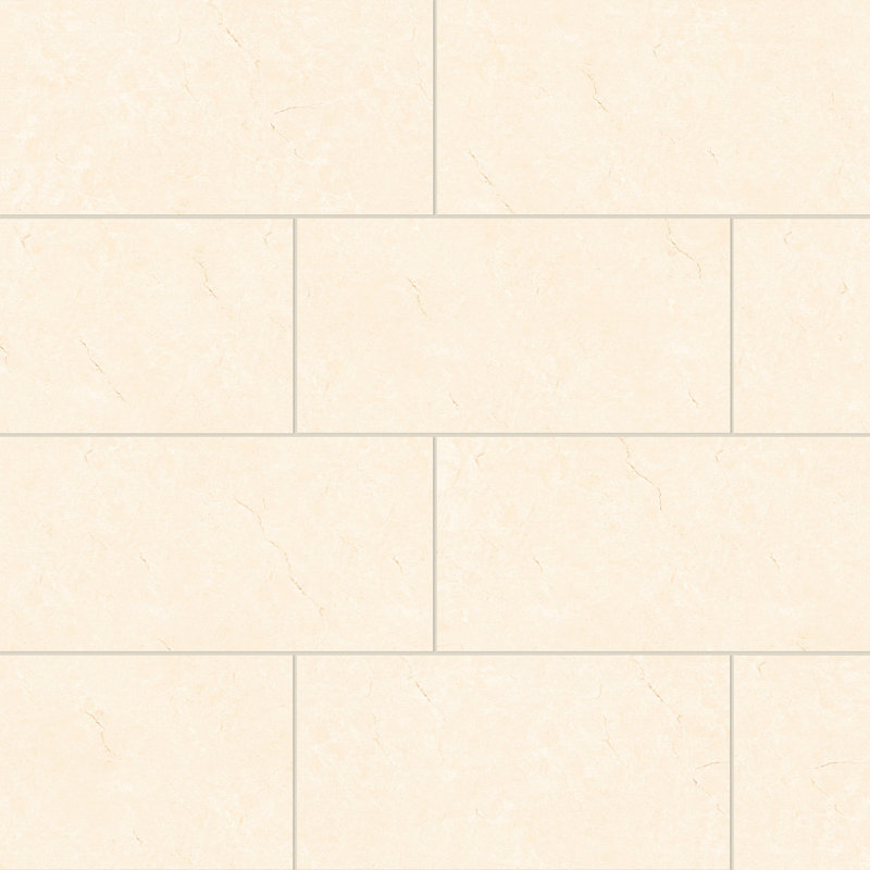 Shandar 12" x 24" Porcelain Marble Look Wall Floor Use Tile in Crema Marfil Light