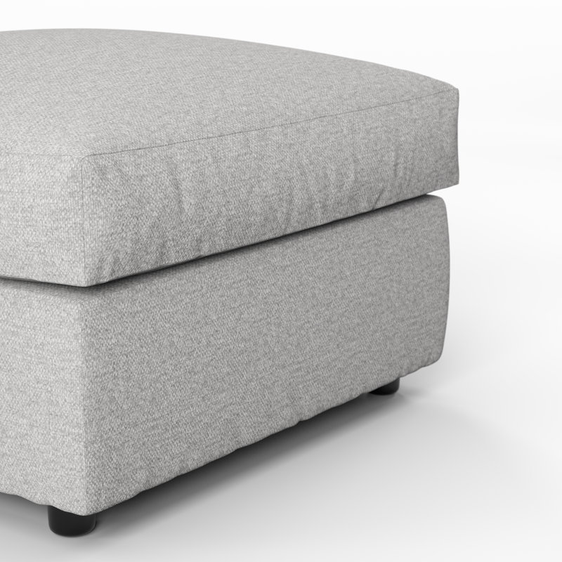 70cm Wide Square Solid Colour Standard Ottoman, Grey