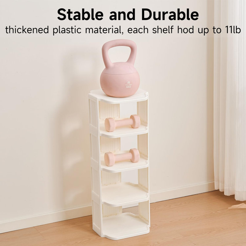 5-tier Vertical Shoe Rack Compact Plastic Organizer