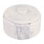 Boîte de rangement ronde décorative en marbre avec couvercle et bouton pour coiffeuse - Boîte à souvenirs moderne pour la décoration intérieure - 15 cm, blanc et ivoire
