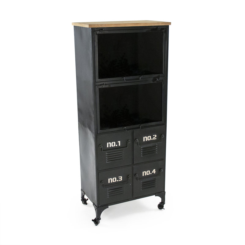 Blaine Industrial Metal Display Cabinet