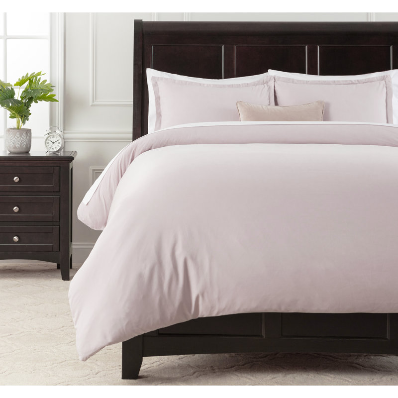 Ensemble de housse de couette ultra-doux, Housse de couette grand + 2 taies d'oreiller, Rose