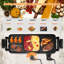 2-in-1 Electric Grill with Hot Pot 2800W Non-Stick Smokeless with 5 Heat Levels for 3-10 People Indoor Outdoor Use