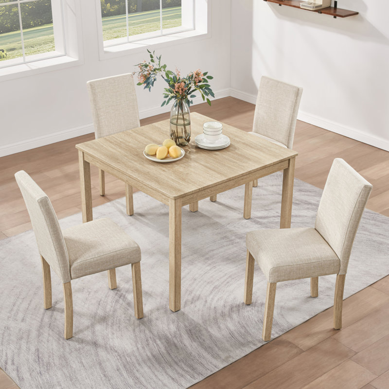Ensemble de table de salle à manger 5 pièces avec 4 chaises, ensemble de table de salle à manger pour 4 avec chaises, ensemble de table de salle à manger en bois pour la cuisine et la salle à manger