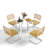 5-Piece Round Glass Top Dining Set-2083640119-2083640115