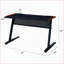 Bureau de jeu avec lumières DEL et amp; Port USB, noir et rouge, 47 po de largeur | Noir + rouge | Papier composite