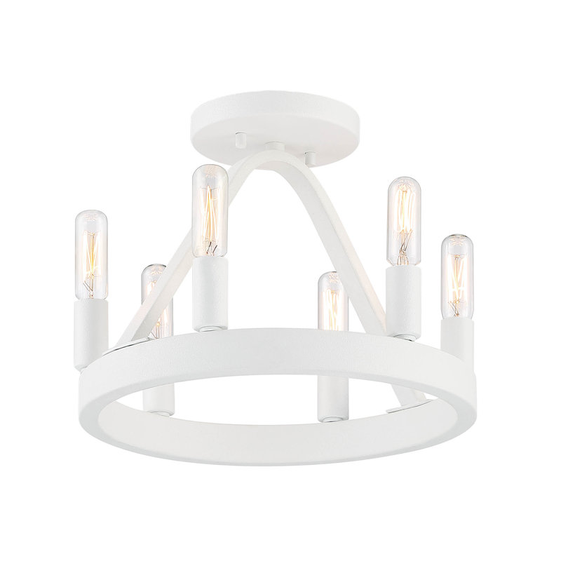 Sareena Semi Flush Mount, Matte White