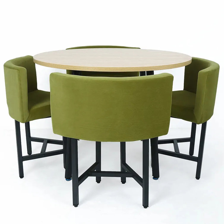 https://assets.wfcdn.com/im/13165236/resize-h755-w755%5Ecompr-r85/2000/200076220/40%22+Round+Wooden+4+Seater+Dining+Table+Set+Yellow+Upholstered+Chairs+For+Nook+Balcony.jpg