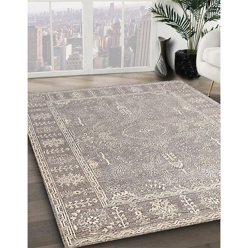 Tapis 100% moderne de style Mid-Century 376 lavable à la machine, Rond 6 pi