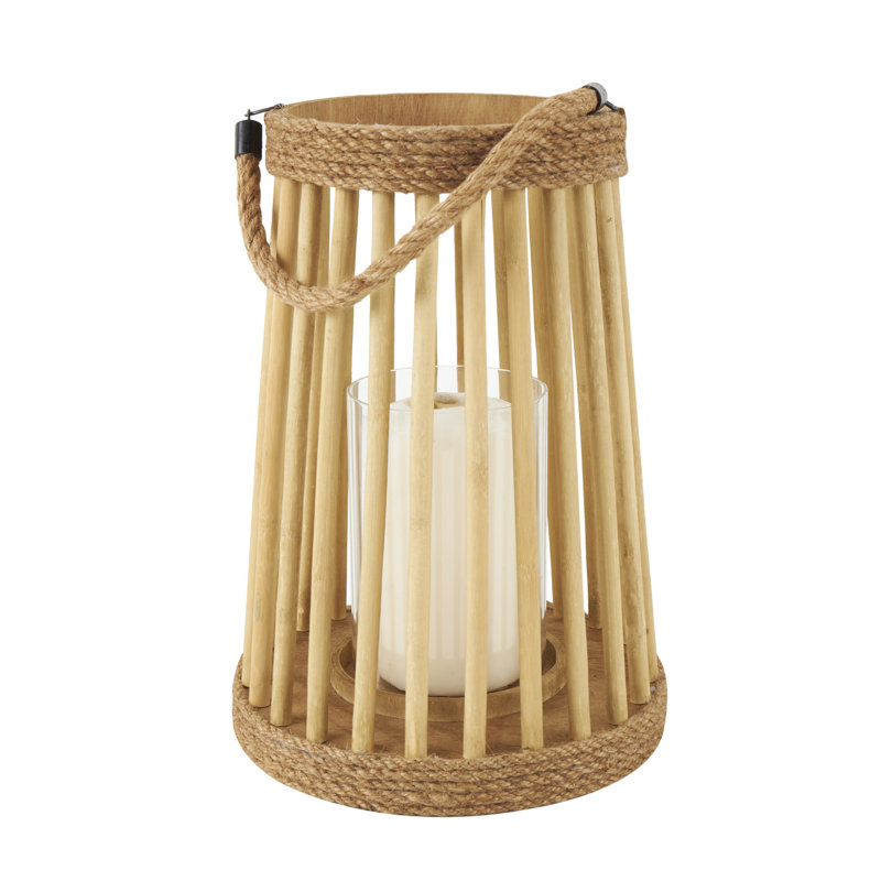 12.55'' H Wood Tabletop Lantern