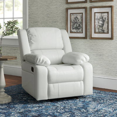 Arland Contemprary Faux Leather Pillow Back Recliner