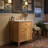 24" Smart Storage Bathroom Vanity With Ceramic Sink, Solid Wood Cabinet With Flip-Out Drawer & 2 Side Drawers (Wood)-1824671057