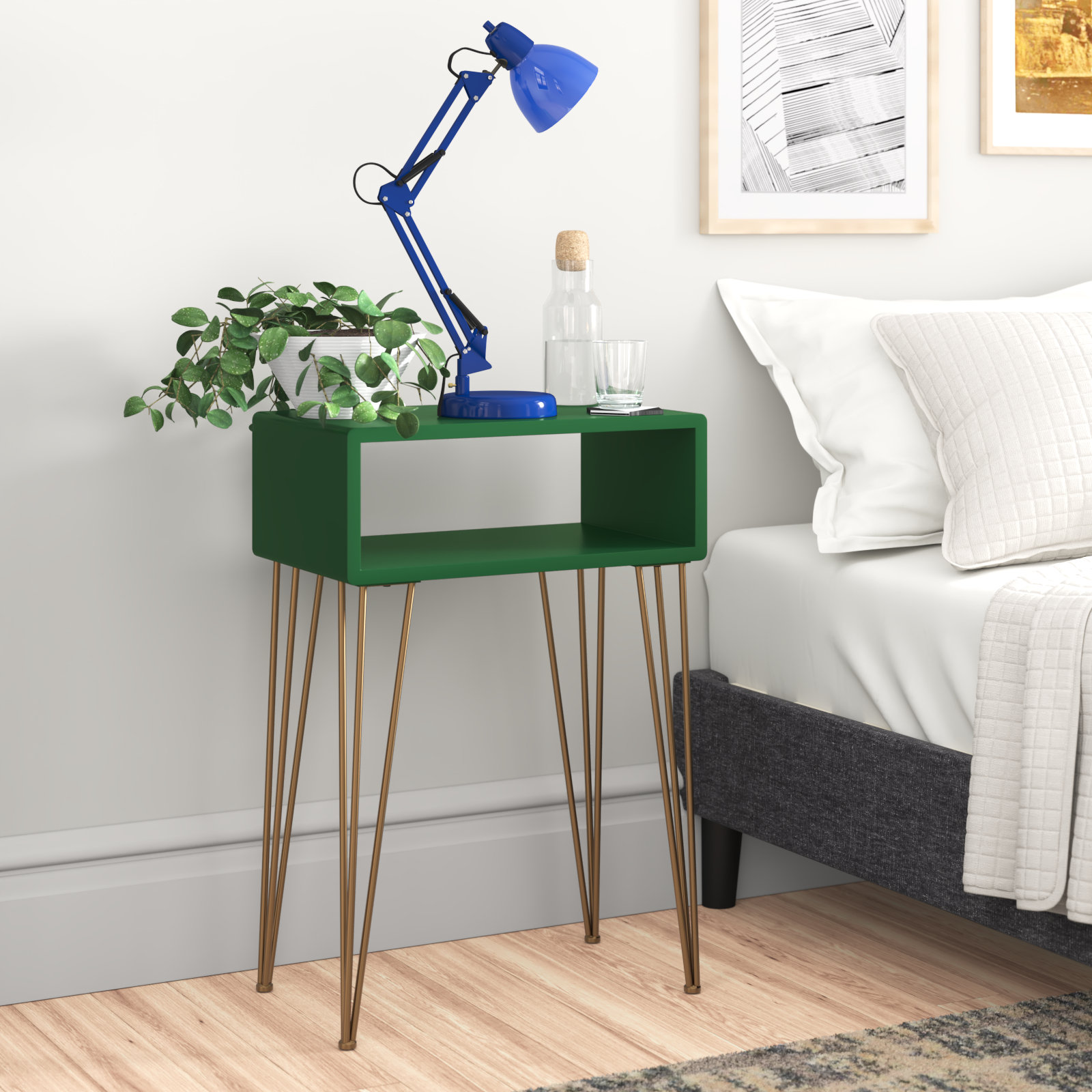 Zipcode Design邃 Dietrick Modern Nightstand With Open Shelf Reviews