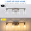 Éclairage pour salle de bain 4 lumières en nickel transparent-1297636340