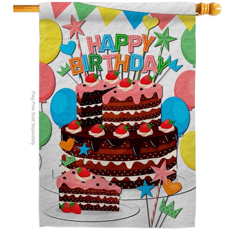 Drapeau de jardin en polyester, H 40 po x l 28 po