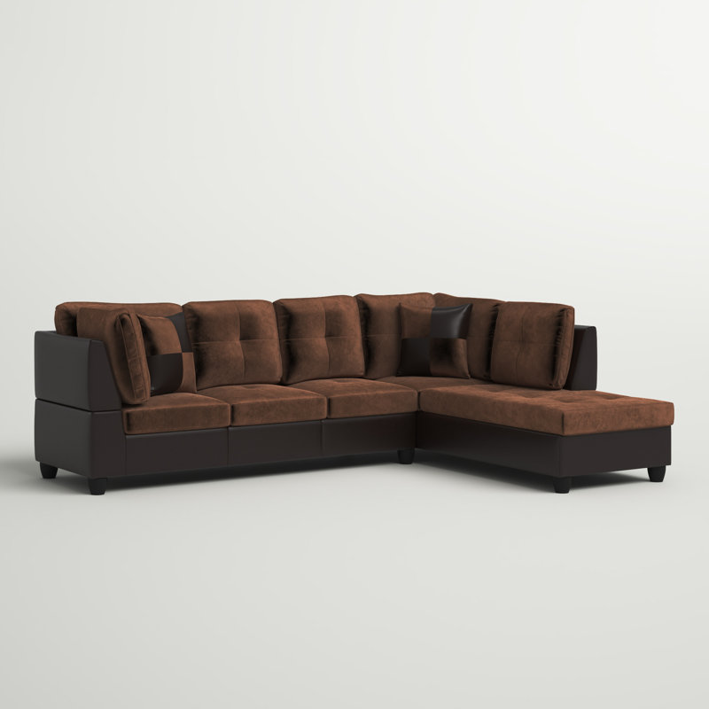 Larelle 103.5" Wide  Sofa & Chaise, Right Hand Facing, Blue Velvet